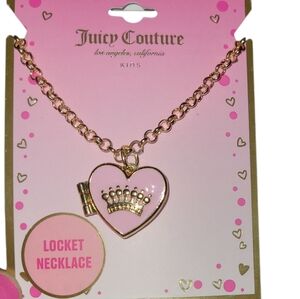 💕HP💕Juicy Couture Pink Heart Enamel Pendant with Crown Design